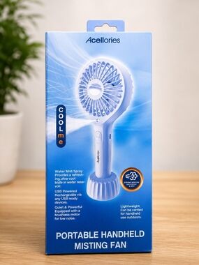 Blue Portable Handheld Misting Fan